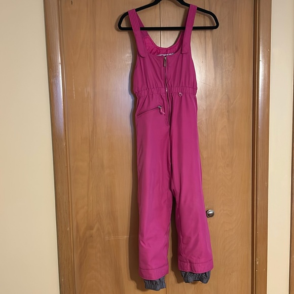 Pink Obermeyer Snow Pants/snow bib sz 8 girl great used conditionn - Picture 1 of 6
